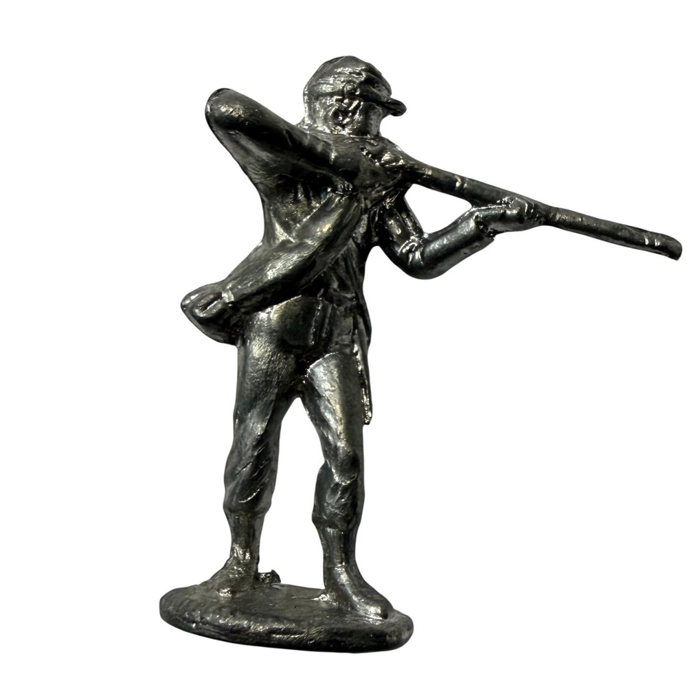 Vintage Pewter Lead Soldier Figurine Civil War Infantryman Rifle Miniature
